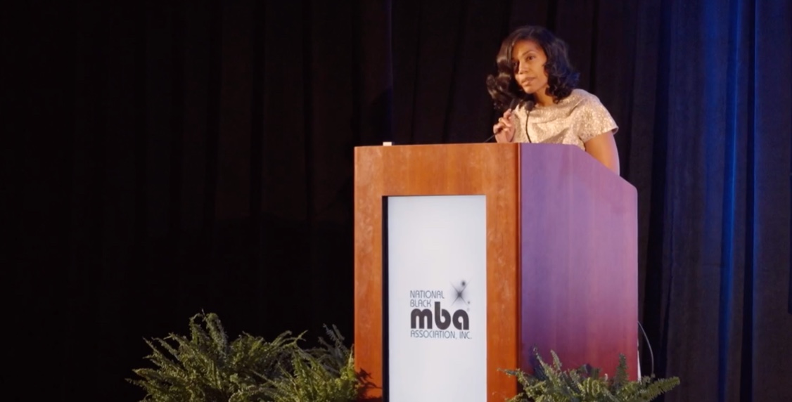 A speaker addressing an audience